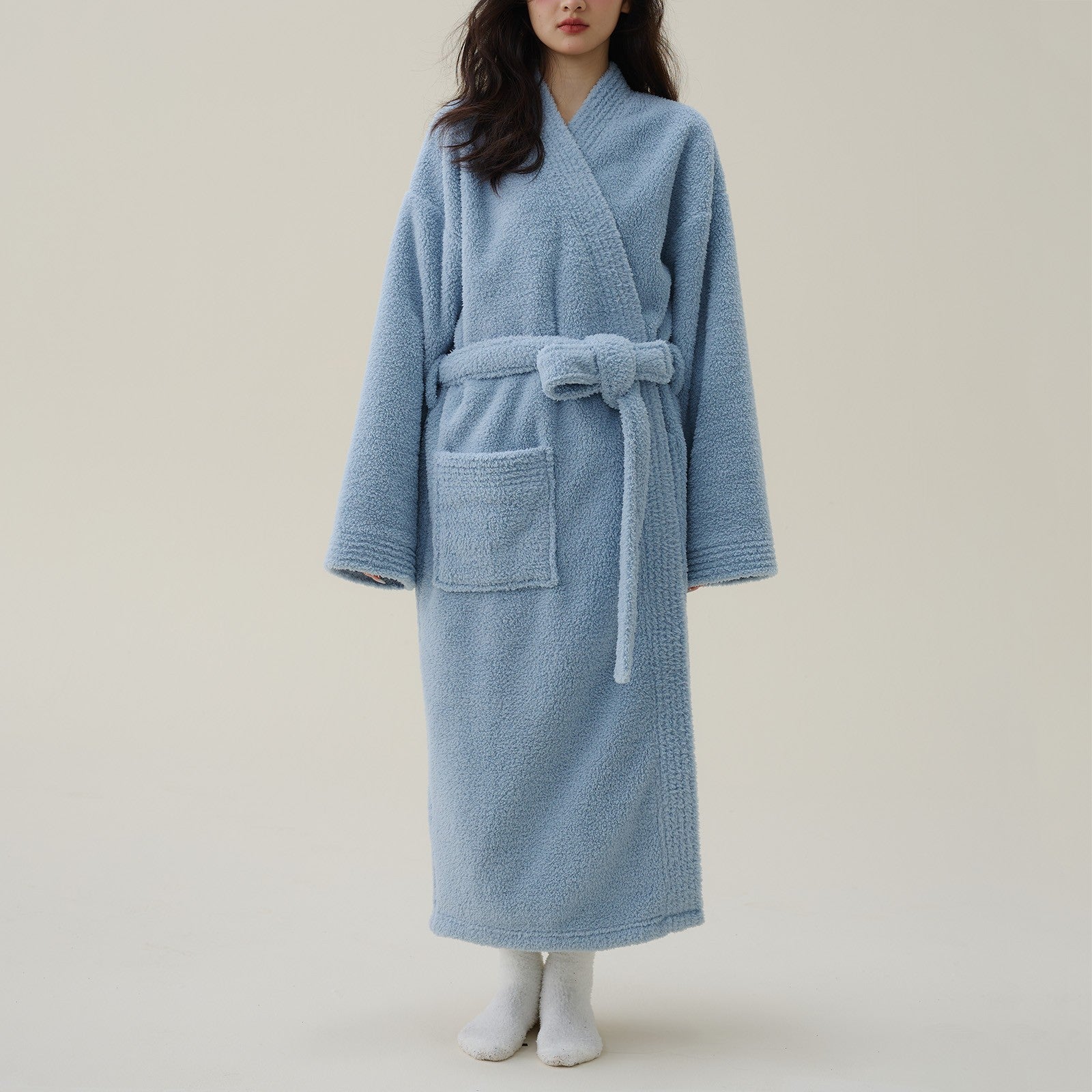 Liora Mens Robe - Plush Flannel Fleece, Kimono Fit 1