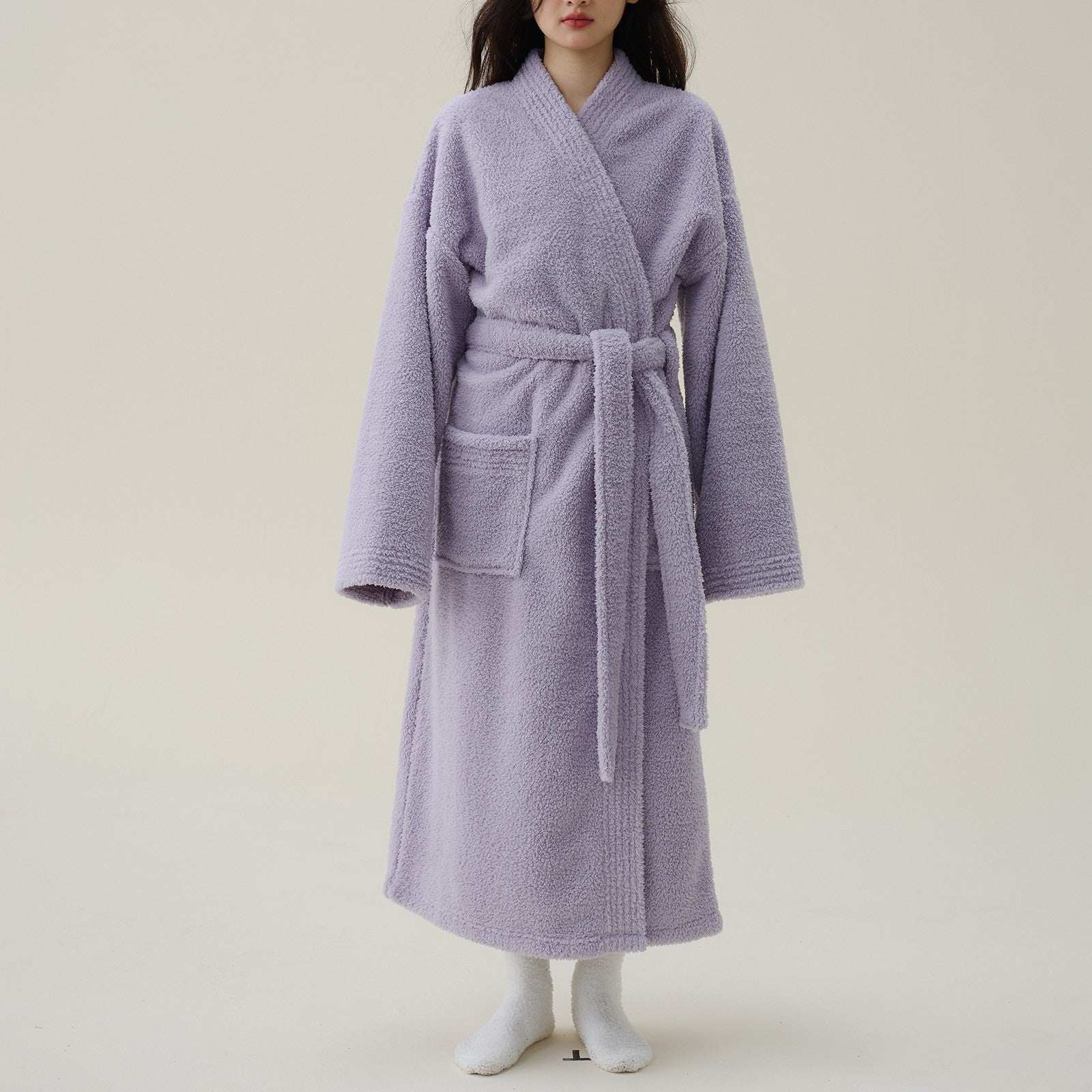 Liora Mens Robe - Plush Flannel Fleece, Kimono Fit 2