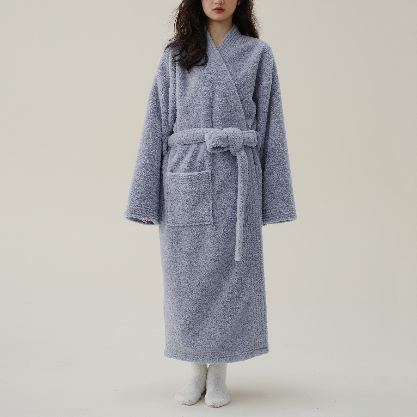 Liora Mens Robe - Plush Flannel Fleece, Kimono Fit 3