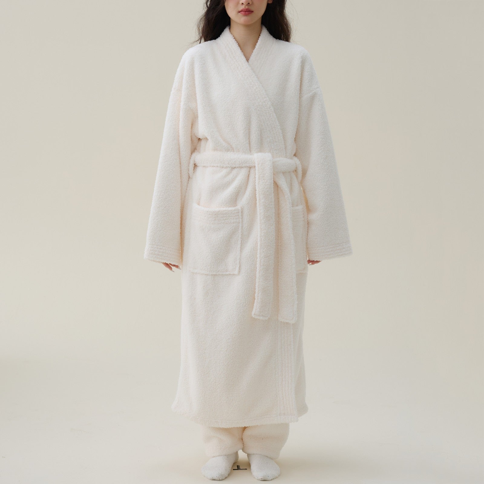 Liora Mens Robe - Plush Flannel Fleece, Kimono Fit 4