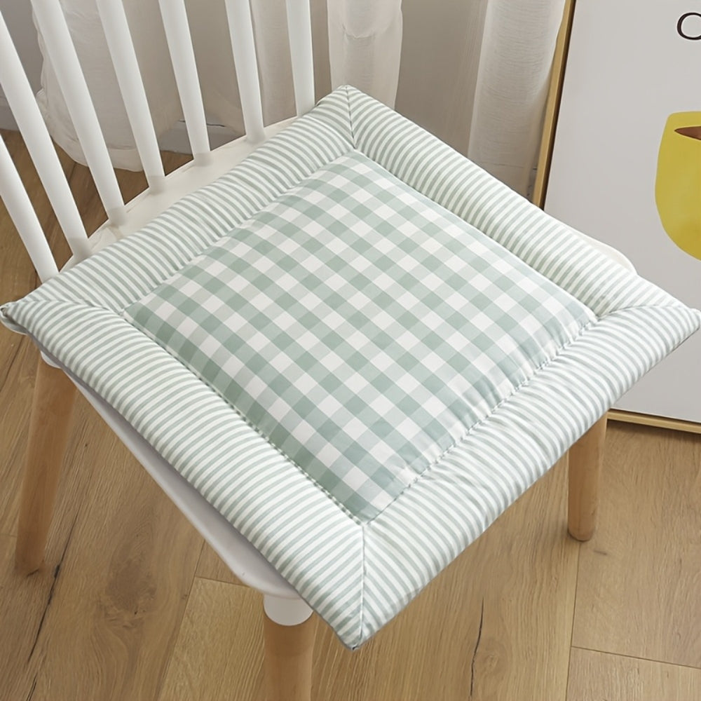 Liora Seat Cushion - Cotton Checkered, Comfortable Support for Dining Chairs 0