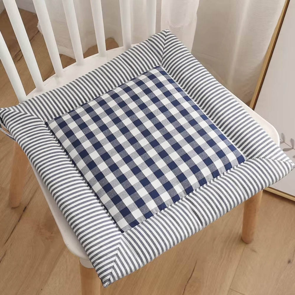 Liora Seat Cushion - Cotton Checkered, Comfortable Support for Dining Chairs 7