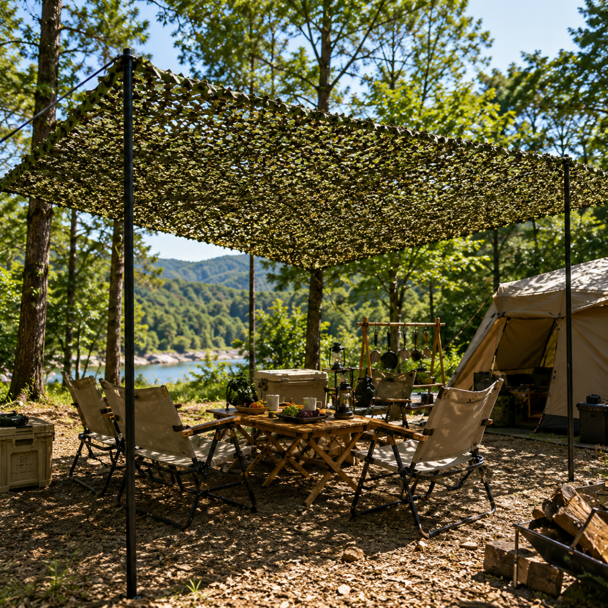 Lorien Camouflage Net - Durable Polyester, Realistic Leaf Design 2