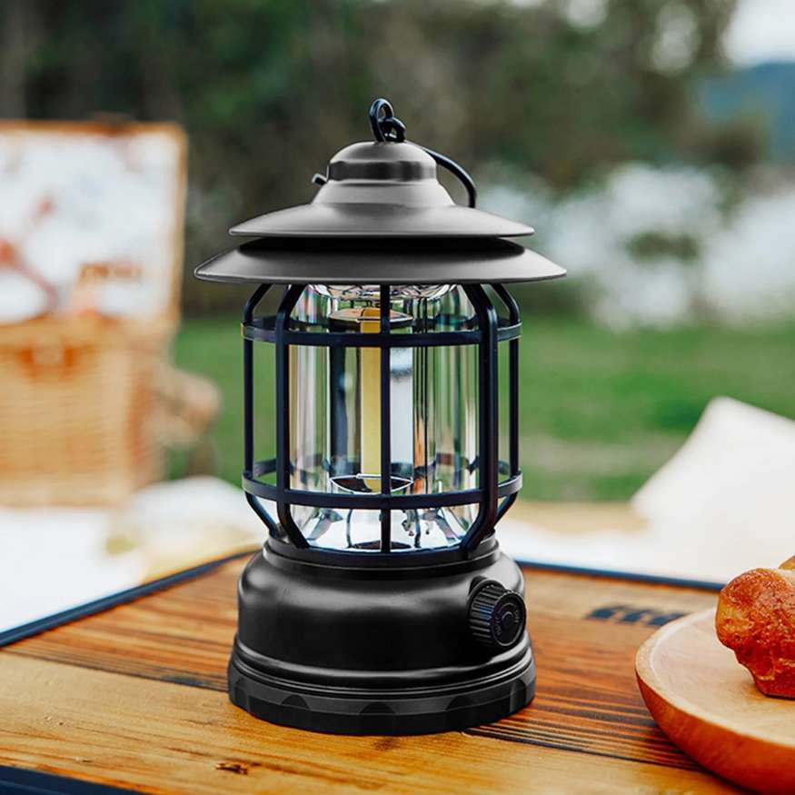 Lumenix Camping Lantern - Rechargeable LED, Vintage-Style Dimmable Light 0