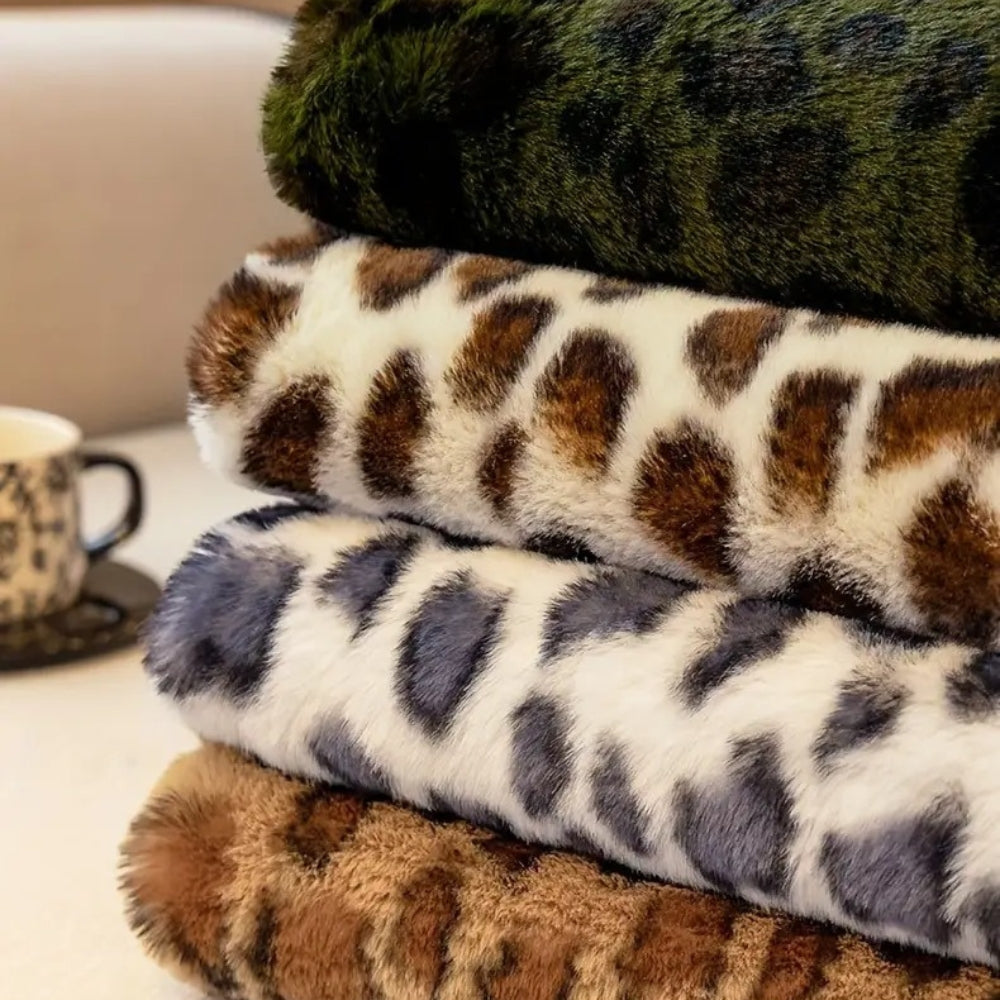 Luna Sofa Cover - Plush Microfiber, Leopard Print 7