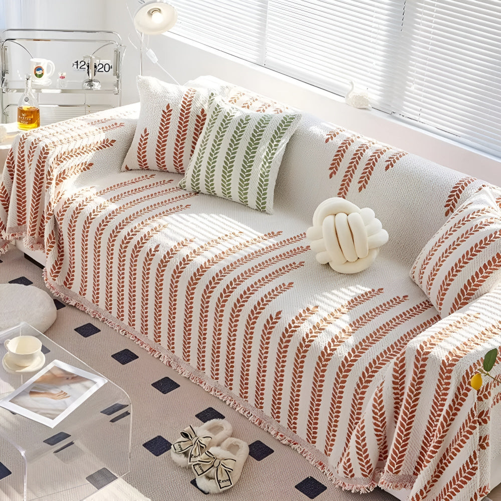 Luna Sofa Cover - Soft Microfiber, Elegant Leaf Design, Pet-Friendly 0