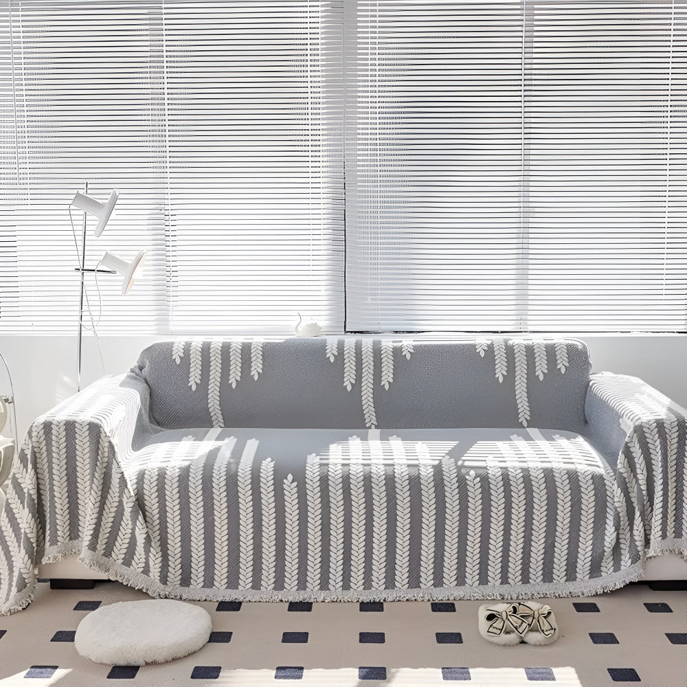 Luna Sofa Cover - Soft Microfiber, Elegant Leaf Design, Pet-Friendly 4