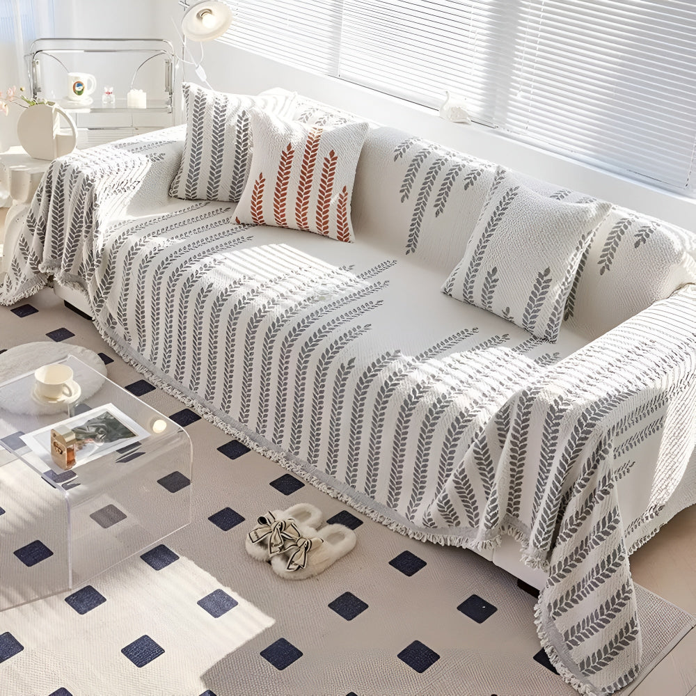 Luna Sofa Cover - Soft Microfiber, Elegant Leaf Design, Pet-Friendly 5