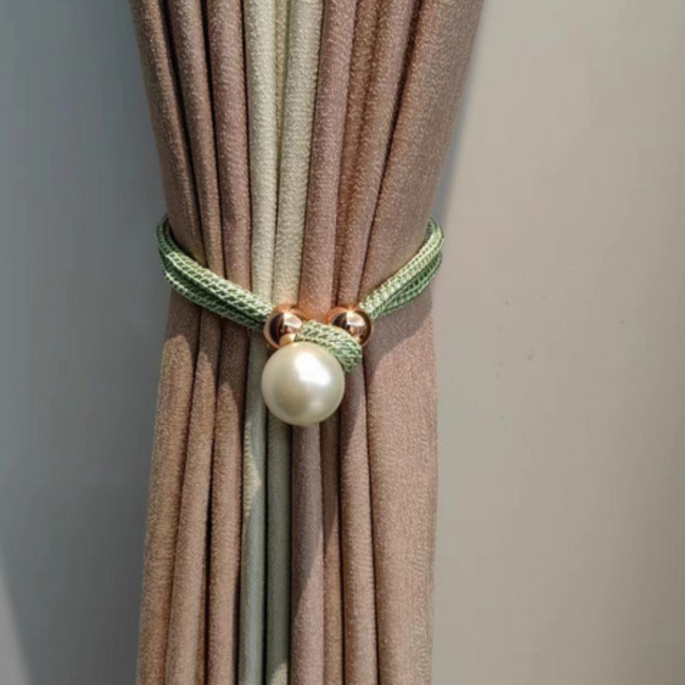 Lustra Curtain Tiebacks - Faux Pearl, Adjustable Holdbacks for Elegant Drapery 12