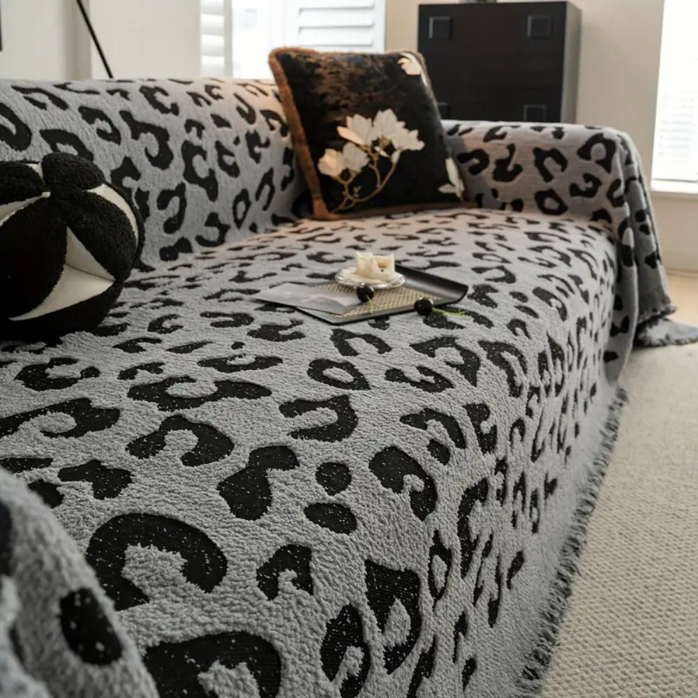 Luxe Sofa Cover - Thick Microfiber, Leopard Print 0