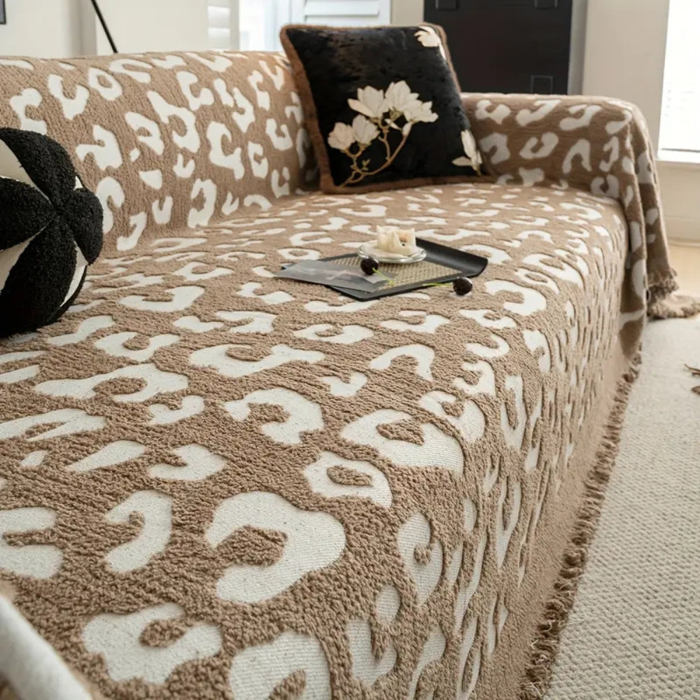 Luxe Sofa Cover - Thick Microfiber, Leopard Print 2