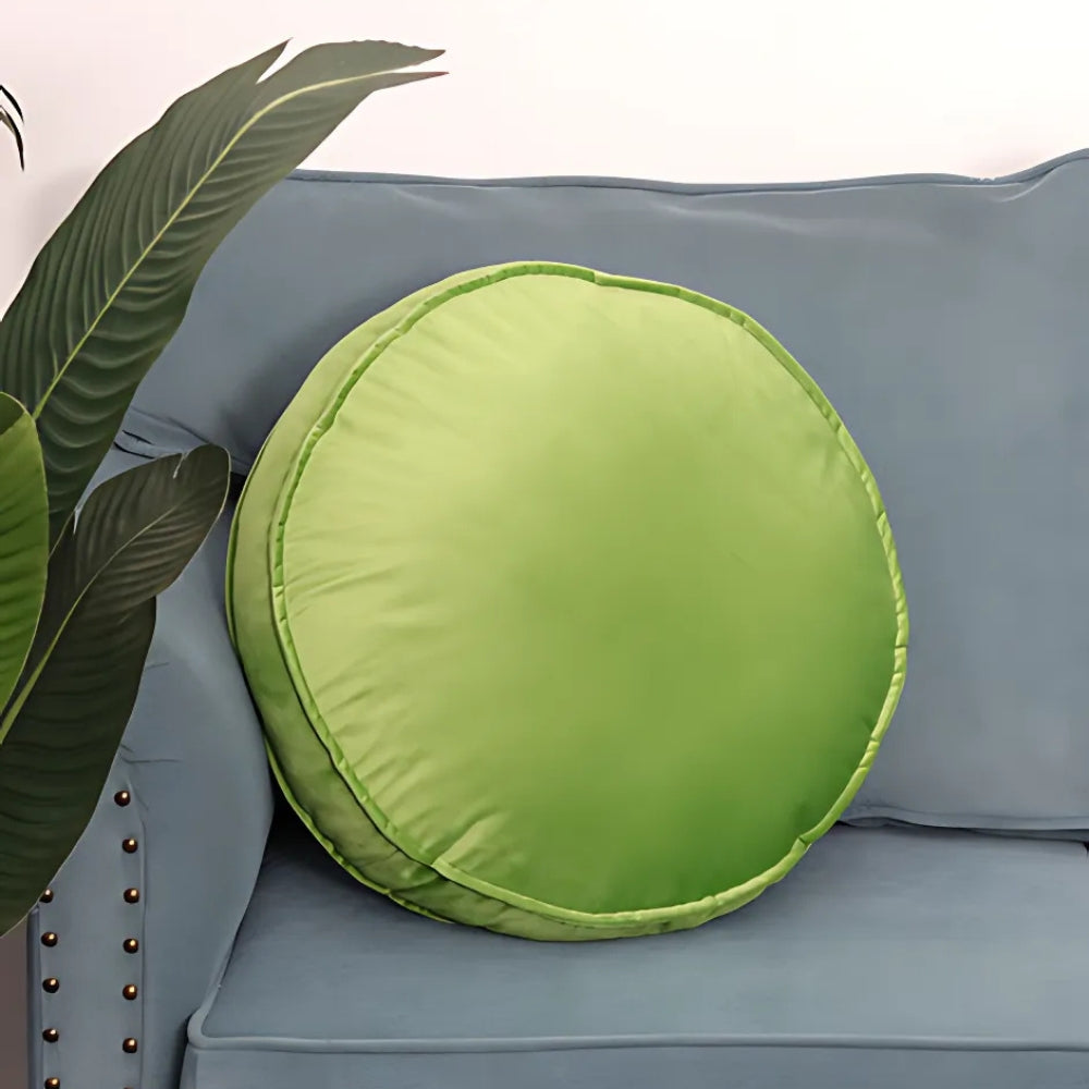 Luxevel Round Cushion - Velvet, Plush Comfort, Hidden Zipper 5