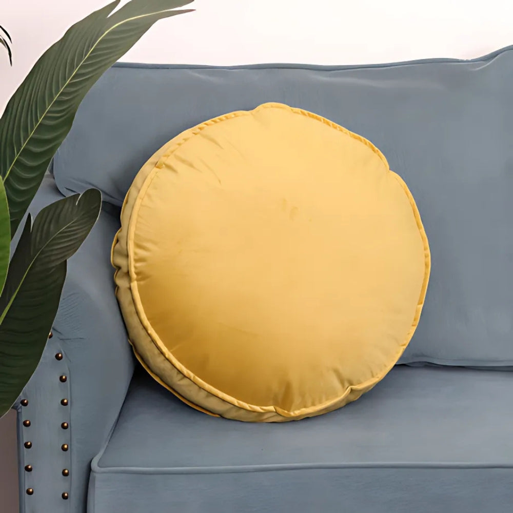 Luxevel Round Cushion - Velvet, Plush Comfort, Hidden Zipper 6