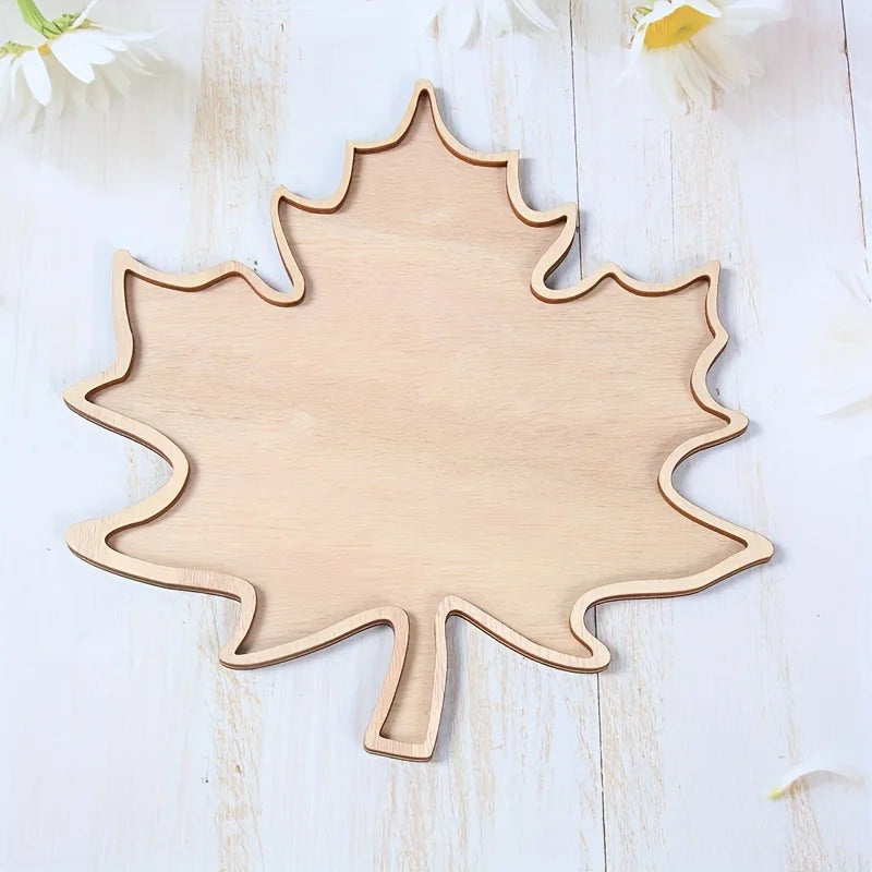 Maplewood Serving Tray - Food-Safe Wood, Autumn Leaf Design 4