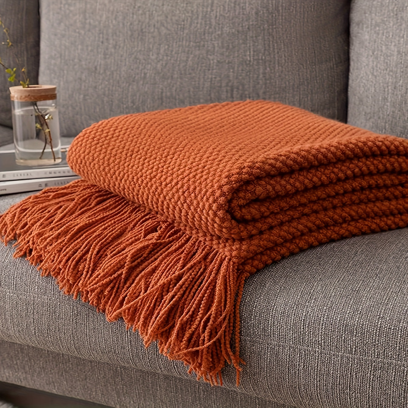 Maven Morandi Blanket - Soft Knitted Polyester, Lodge Style 0