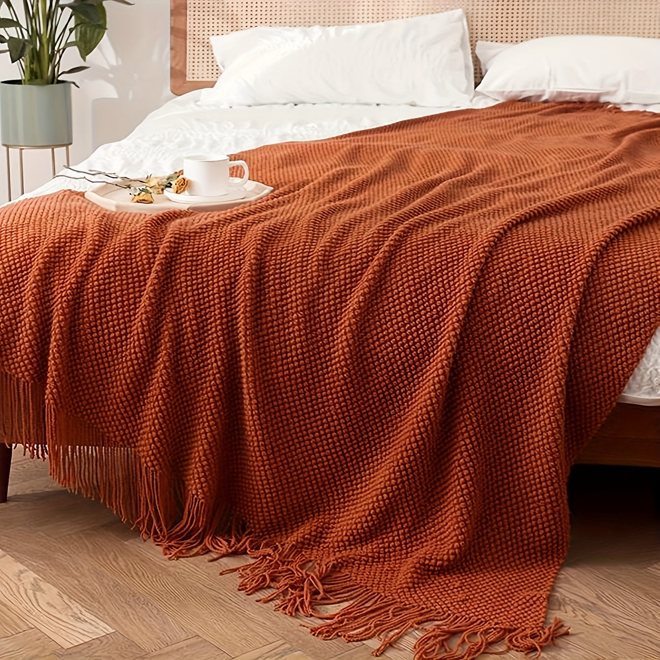 Maven Morandi Blanket - Soft Knitted Polyester, Lodge Style 3