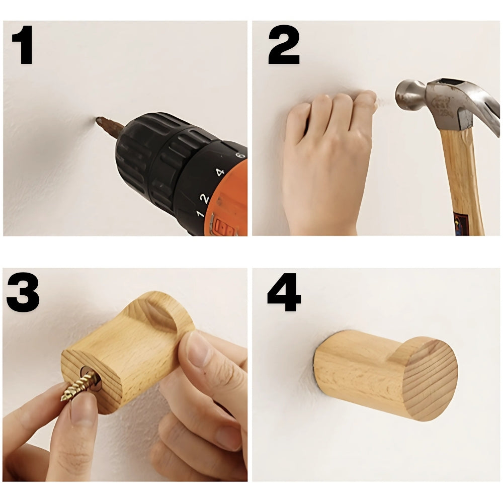 Maven Wall Hook - Beech Wood, Minimalist Coat Hook for Wall 6