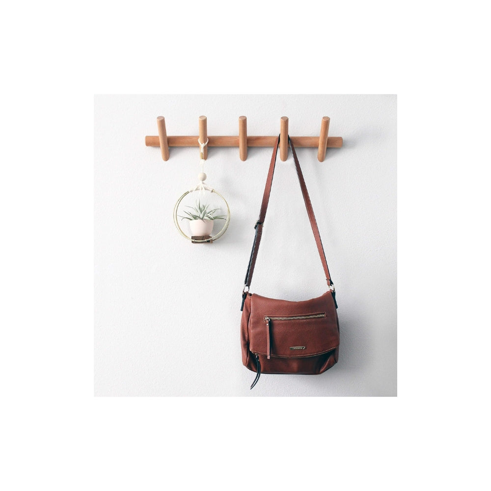 Maven Wall Organizer - Wooden Wall Storage with Hooks for Coats 0