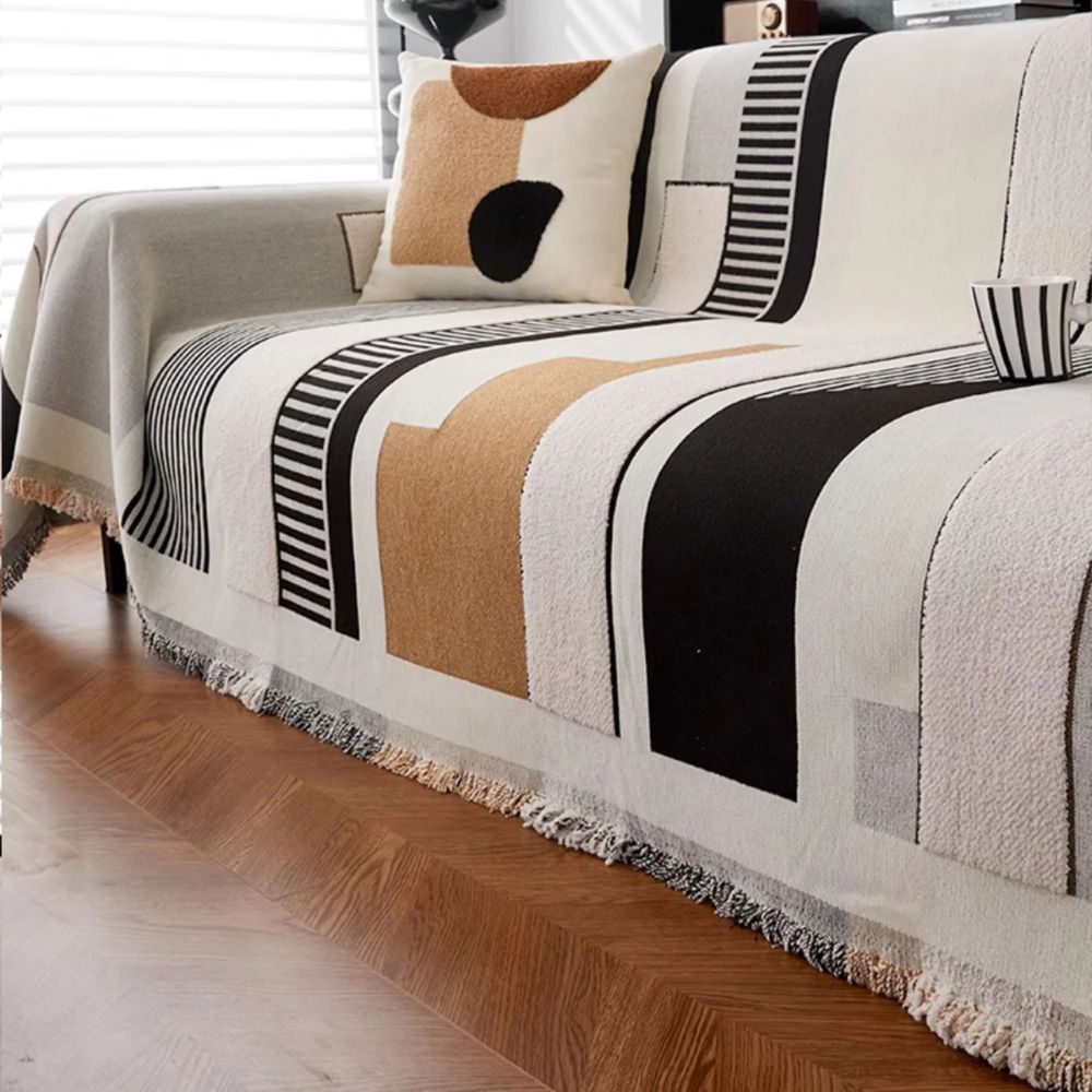 Metro Chenille Sofa Cover - Soft Chenille, Stylish Abstract Design 2