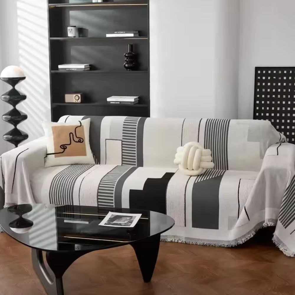 Metro Chenille Sofa Cover - Soft Chenille, Stylish Abstract Design 5