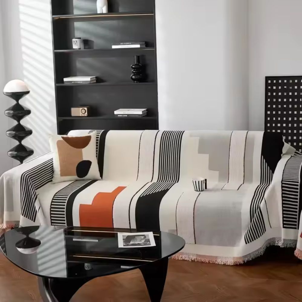 Metro Chenille Sofa Cover - Soft Chenille, Stylish Abstract Design 6