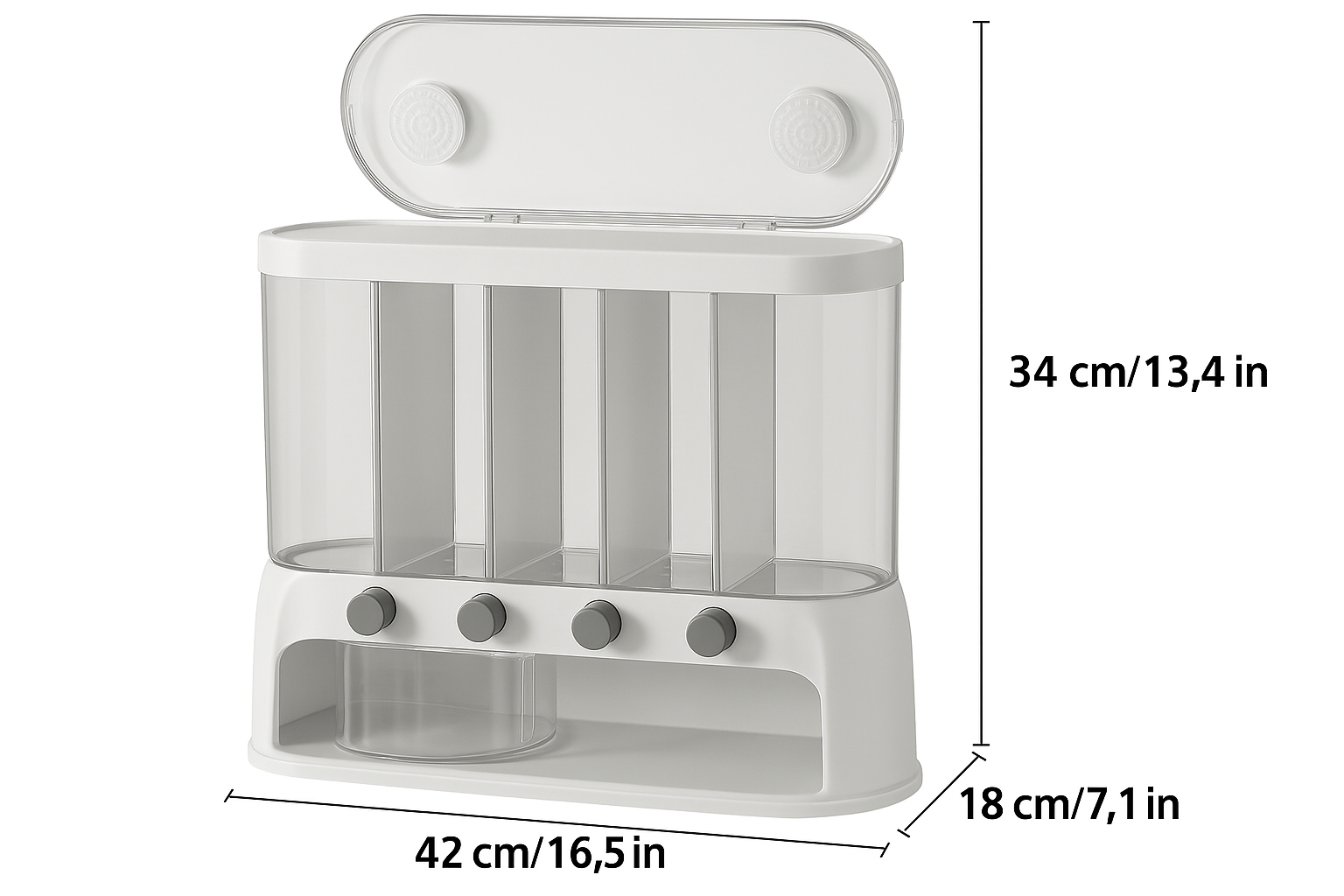 Milo Pantry Storage Container - Airtight Five-Compartment Food Storage 4