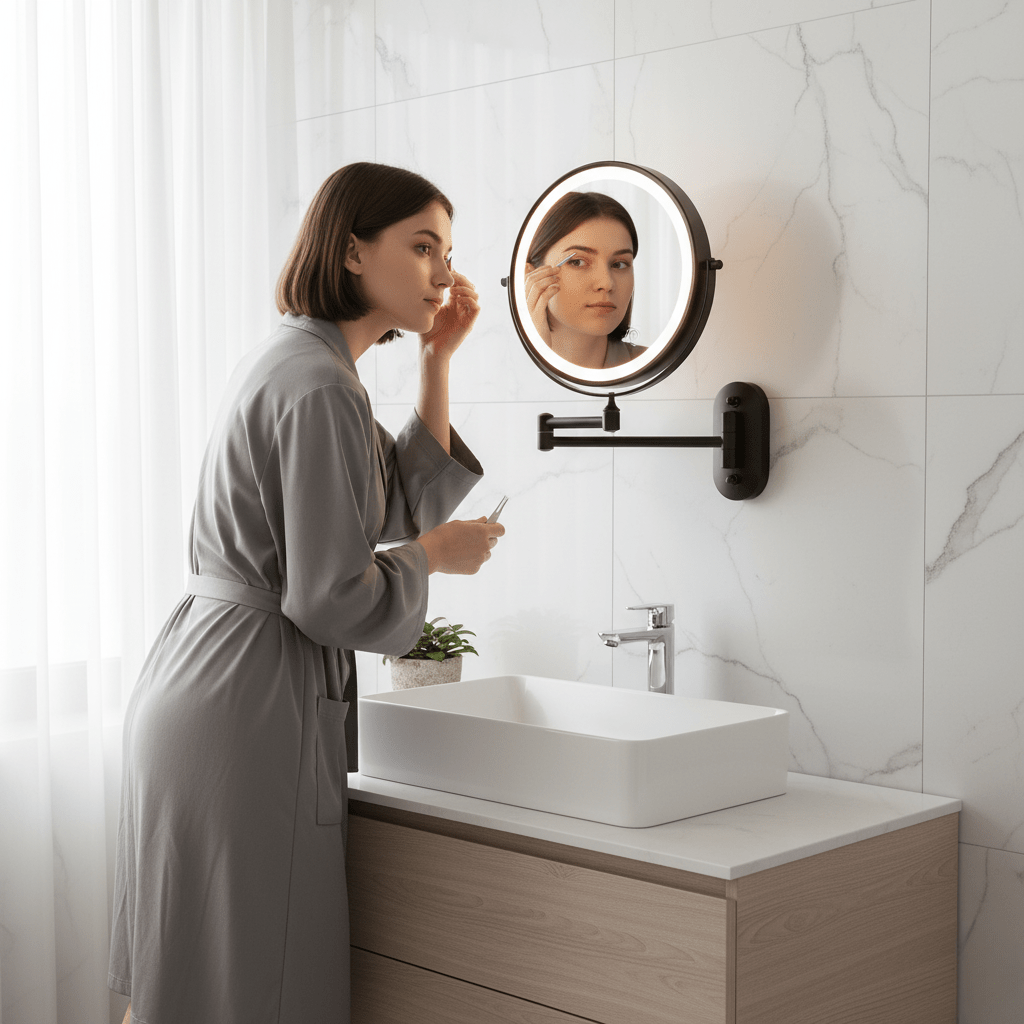 Mira Lighted Magnifying Makeup Mirror - Rechargeable LED, Adjustable Brightness 2