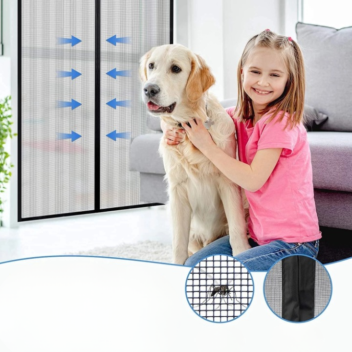 Mira Magnetic Door Curtain - Polyester Mesh, Easy Installation 4