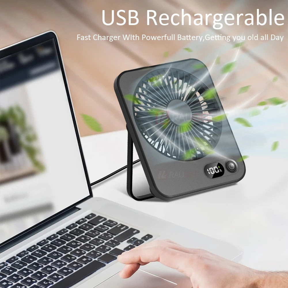 Mira Portable Fan - Battery Operated, USB Rechargeable, Foldable, Hand Held 4