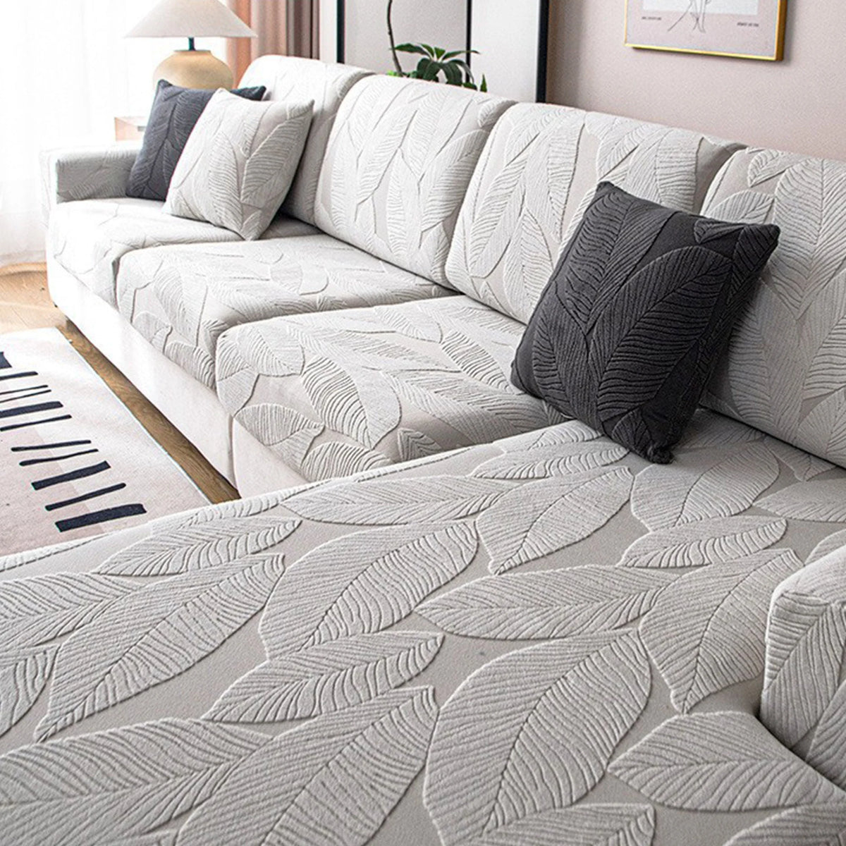 Mistral Sofa Slipcover - Waterproof Stretch Jacquard Velvet, Pet Friendly 7