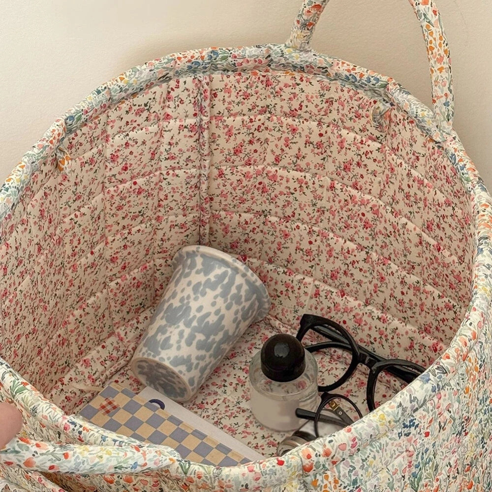 Misty Storage Basket - Quilted Microfiber, Floral Design 0