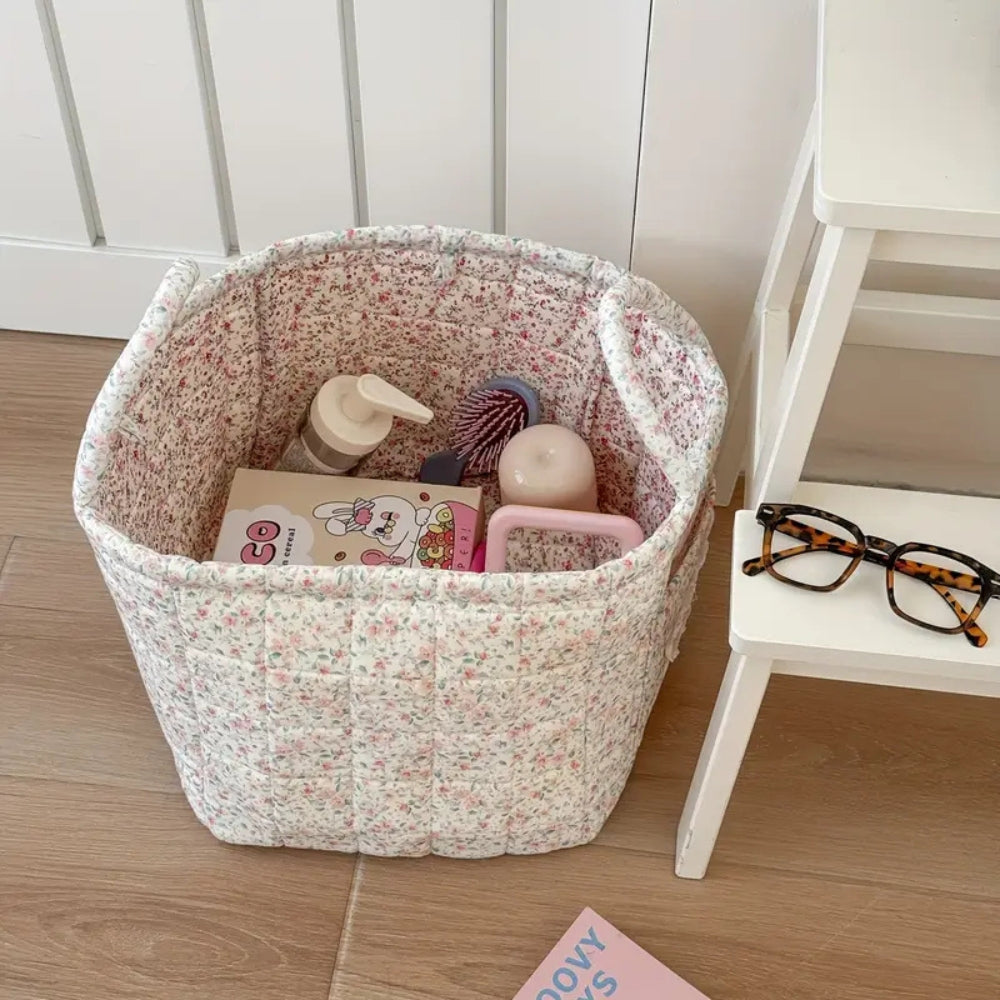 Misty Storage Basket - Quilted Microfiber, Floral Design 7
