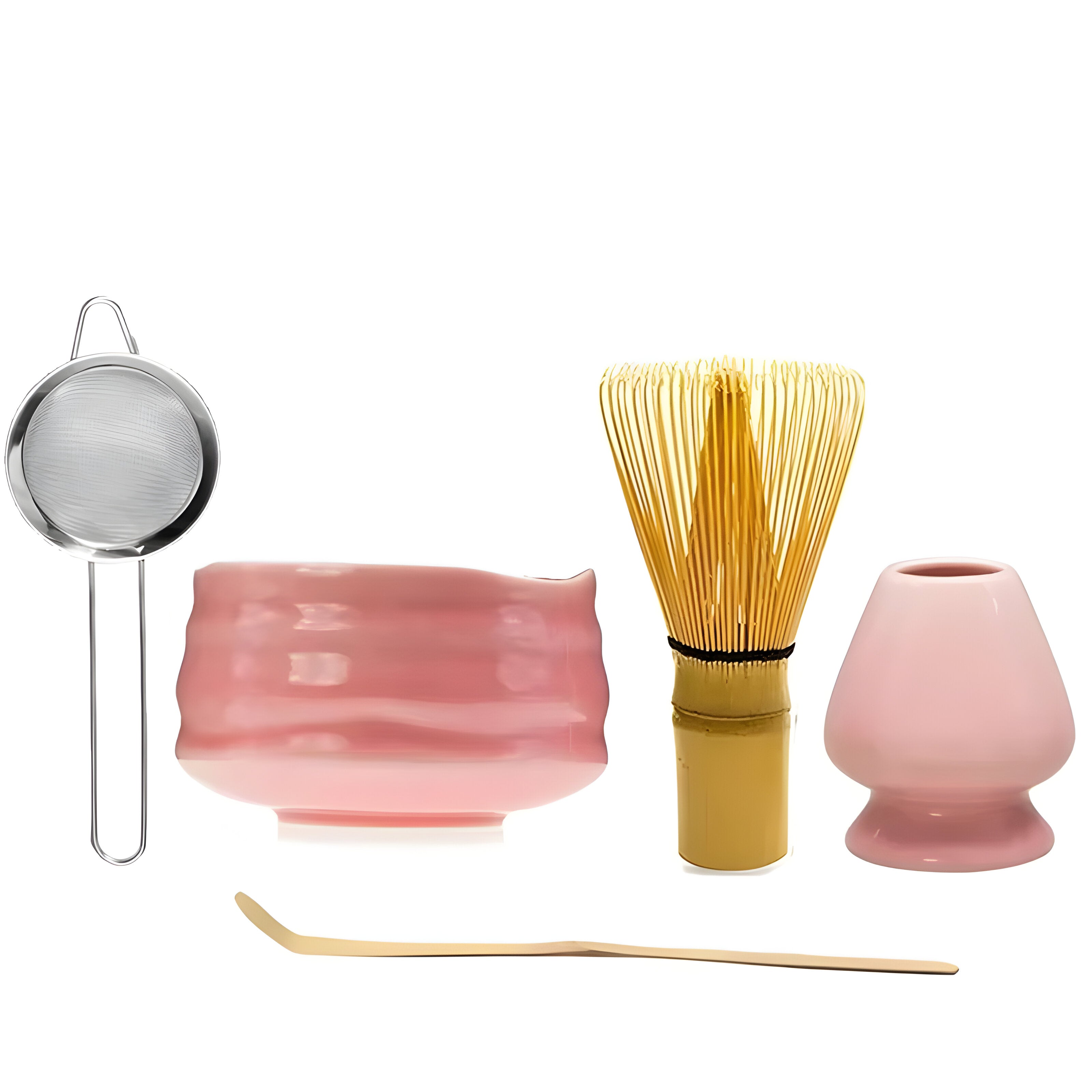 Miyako Matcha Set - Ceramic Japanese Tea Set, Elegant Pink 1