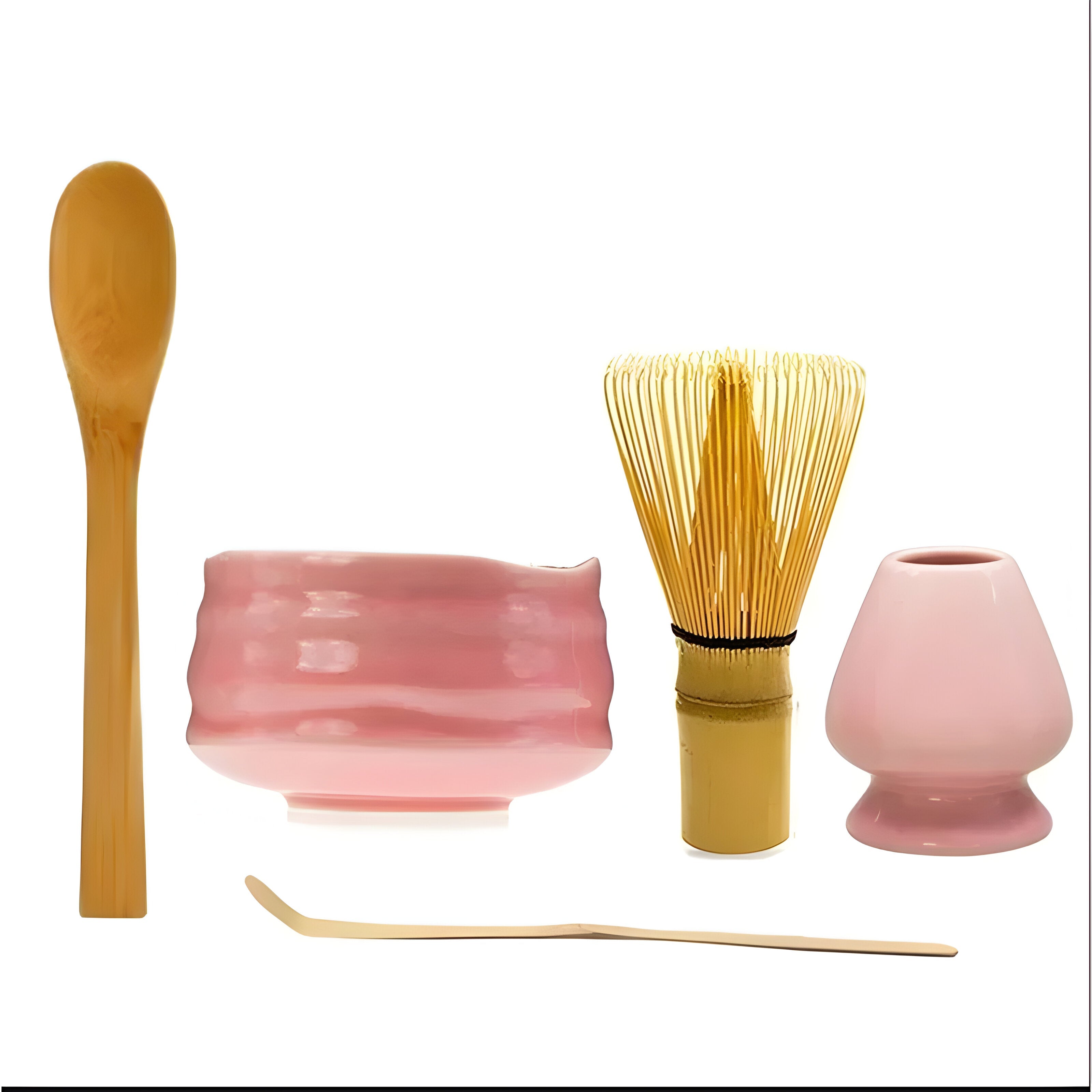 Miyako Matcha Set - Ceramic Japanese Tea Set, Elegant Pink 6