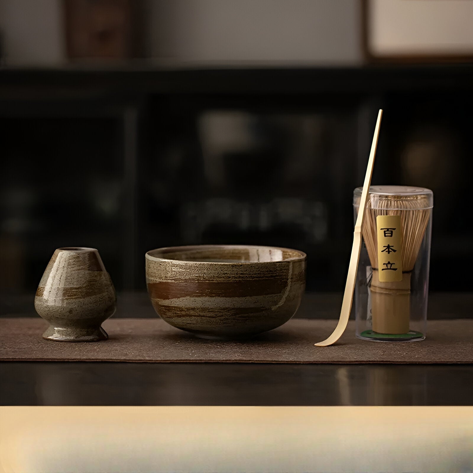 Miyako Matcha Tea Set - Bamboo and Ceramic, 4-Piece Traditional Ceremony 0
