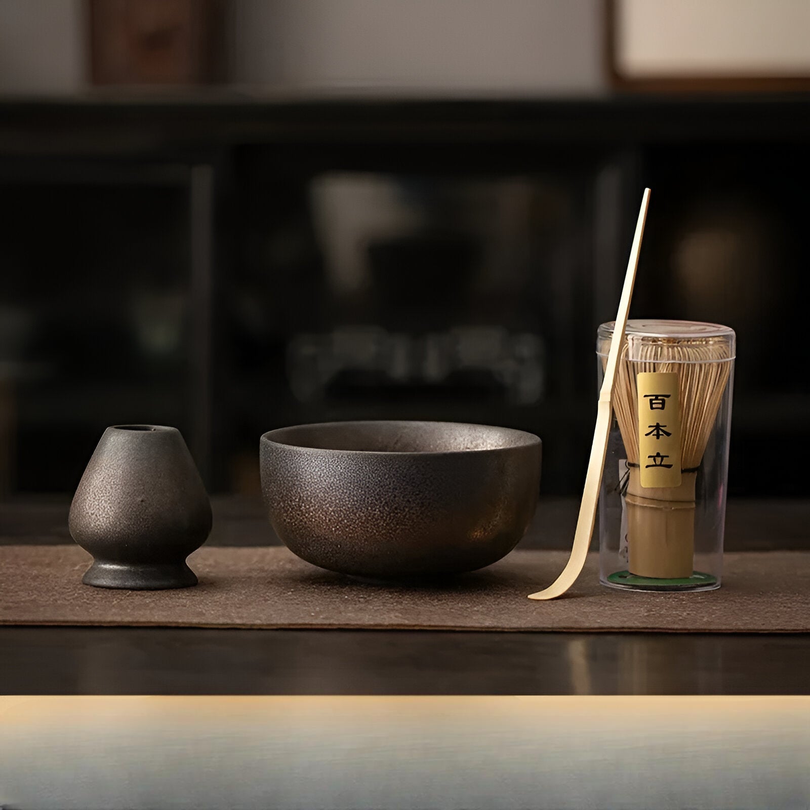 Miyako Matcha Tea Set - Bamboo and Ceramic, 4-Piece Traditional Ceremony 4