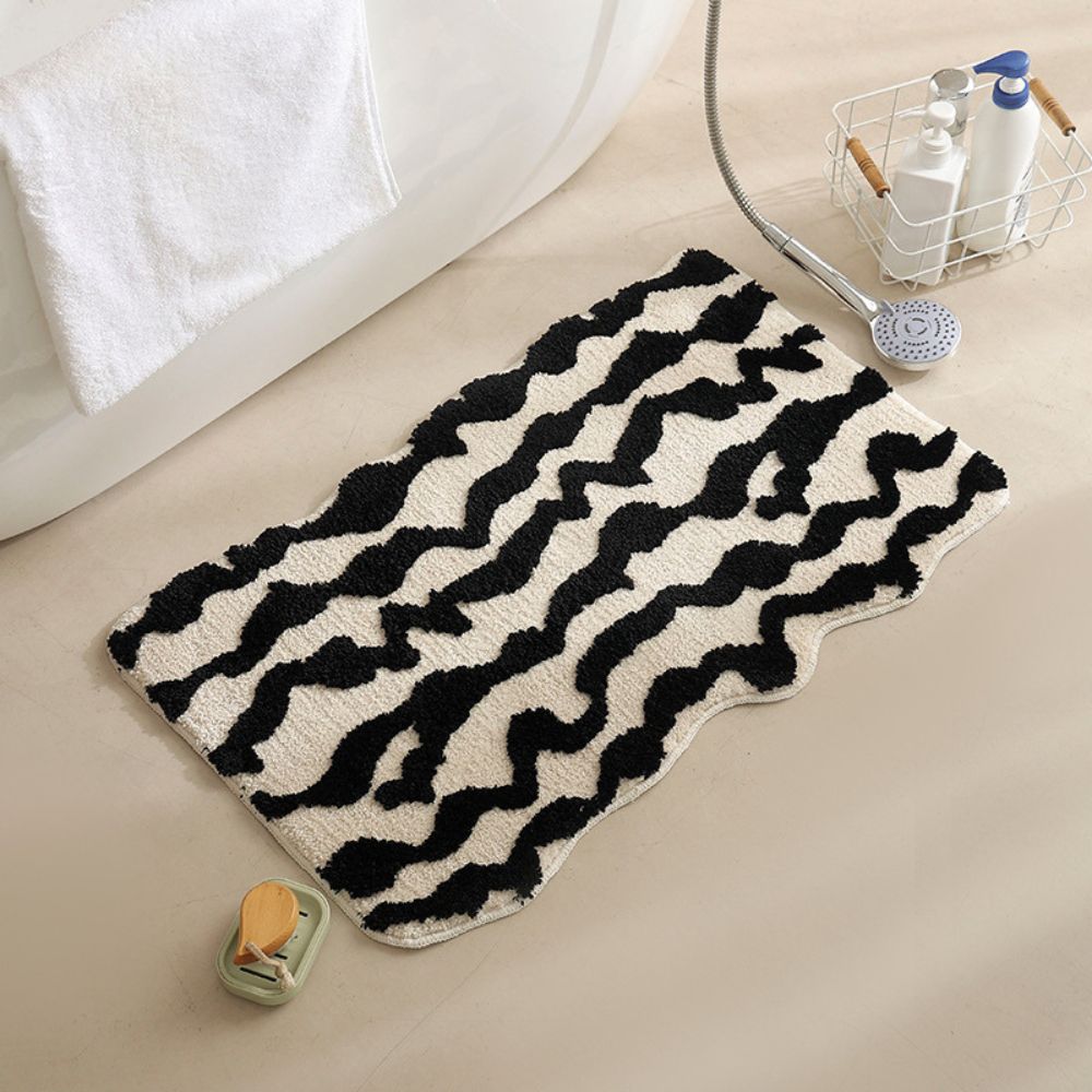 Mosaic Bath Mat - Soft Fabric, Non-Slip Design, Moroccan Pattern 7