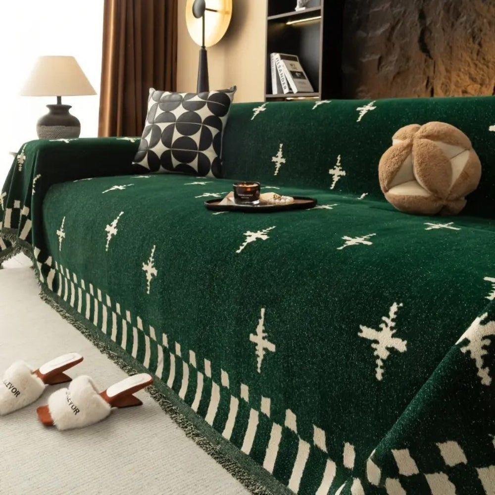 Mosaic Sofa Cover - Soft Microfiber, Non-Slip, Pet-Friendly 0