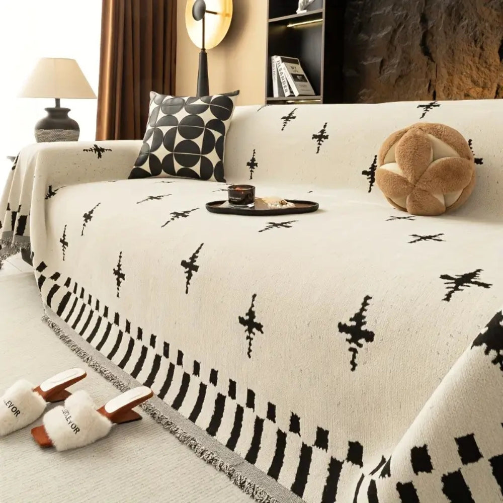 Mosaic Sofa Cover - Soft Microfiber, Non-Slip, Pet-Friendly 3