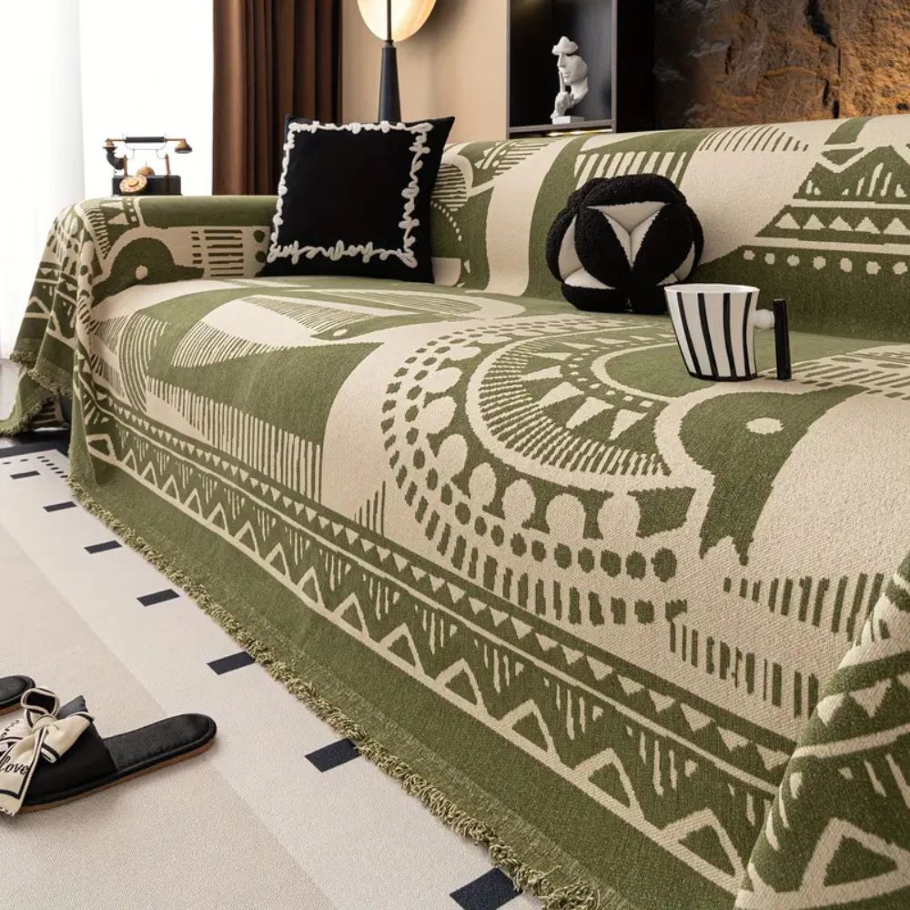 Mystic Sofa Cover - Soft Chenille, Tribal Pattern 0