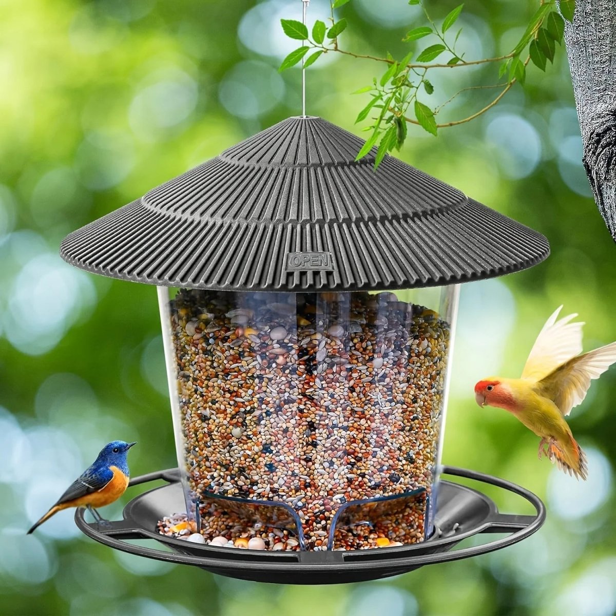 SeedFlow Pro – Multi-Port Bird Feeder – Weatherproof Hanging Dispenser