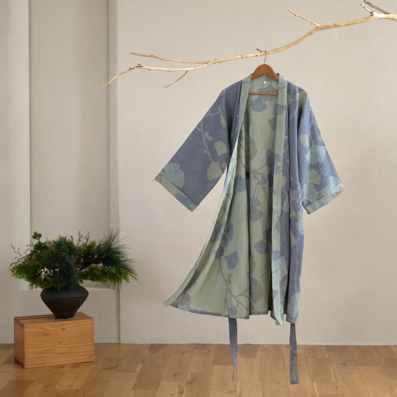 Natura Kimono Robe - Organic Cotton, Reversible Design for Ultimate Comfort 2