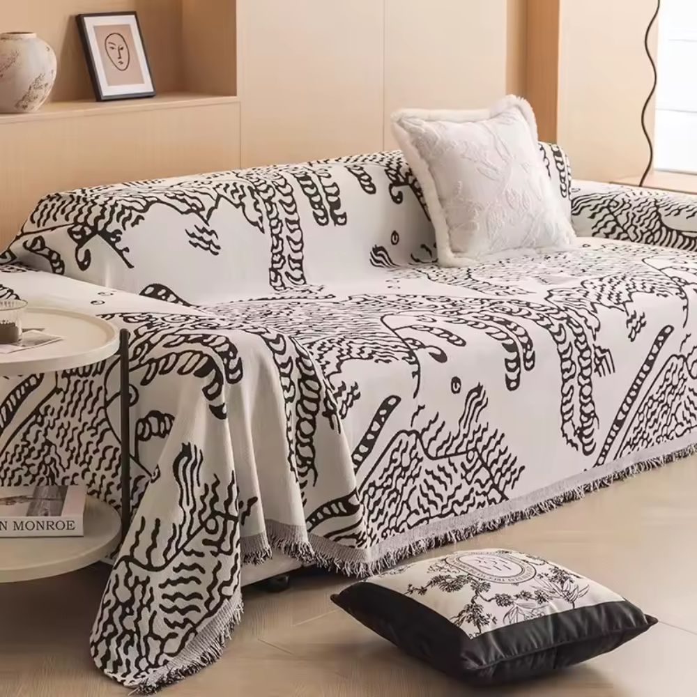 Natura Sofa Cover - Microfiber, Artistic Botanical Design 2