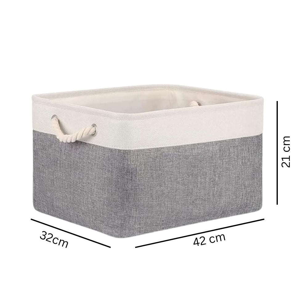 NeatNest Storage Basket - Durable Cotton Linen, Foldable Design 8