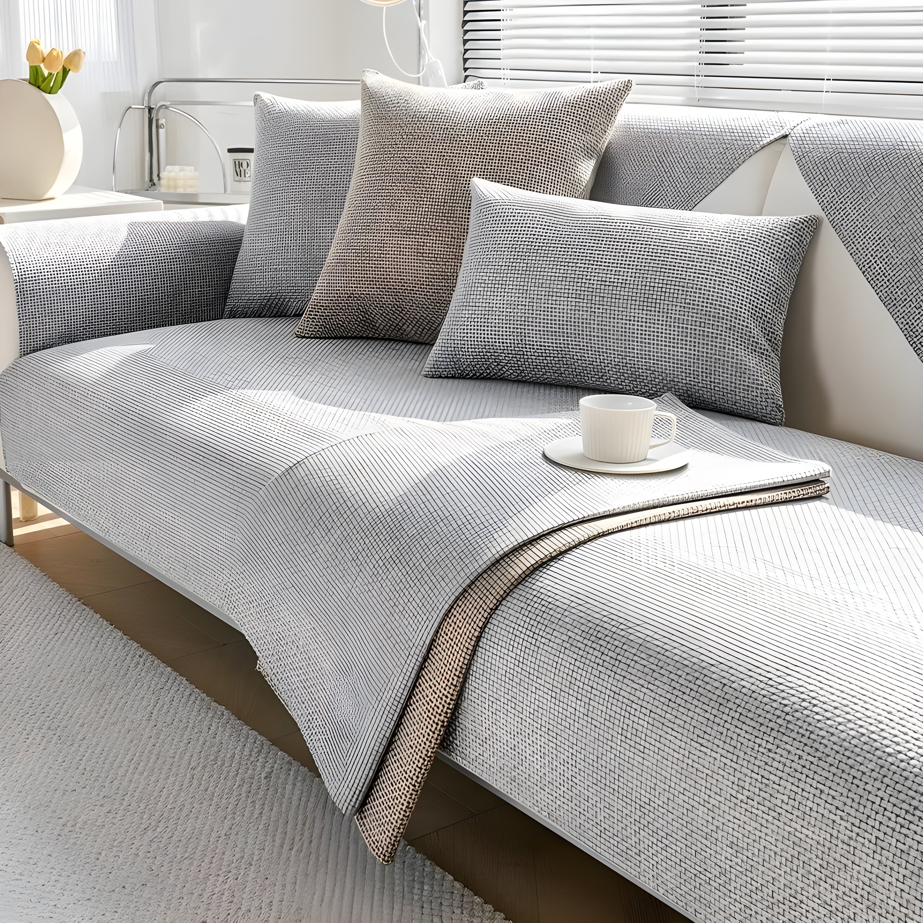 Nerina Sofa Cover - Non-Slip Polyester, Nordic Design 3