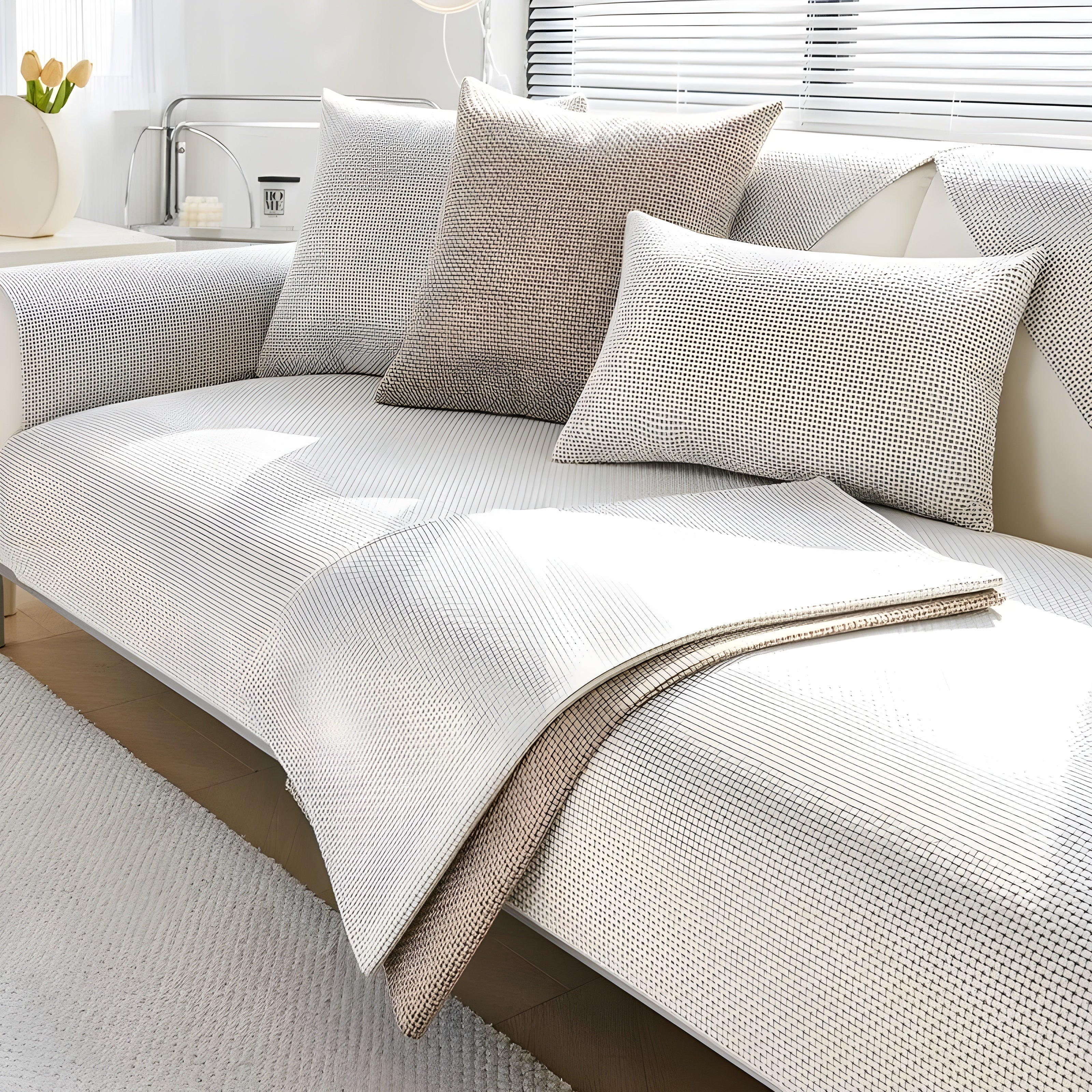 Nerina Sofa Cover - Non-Slip Polyester, Nordic Design 6