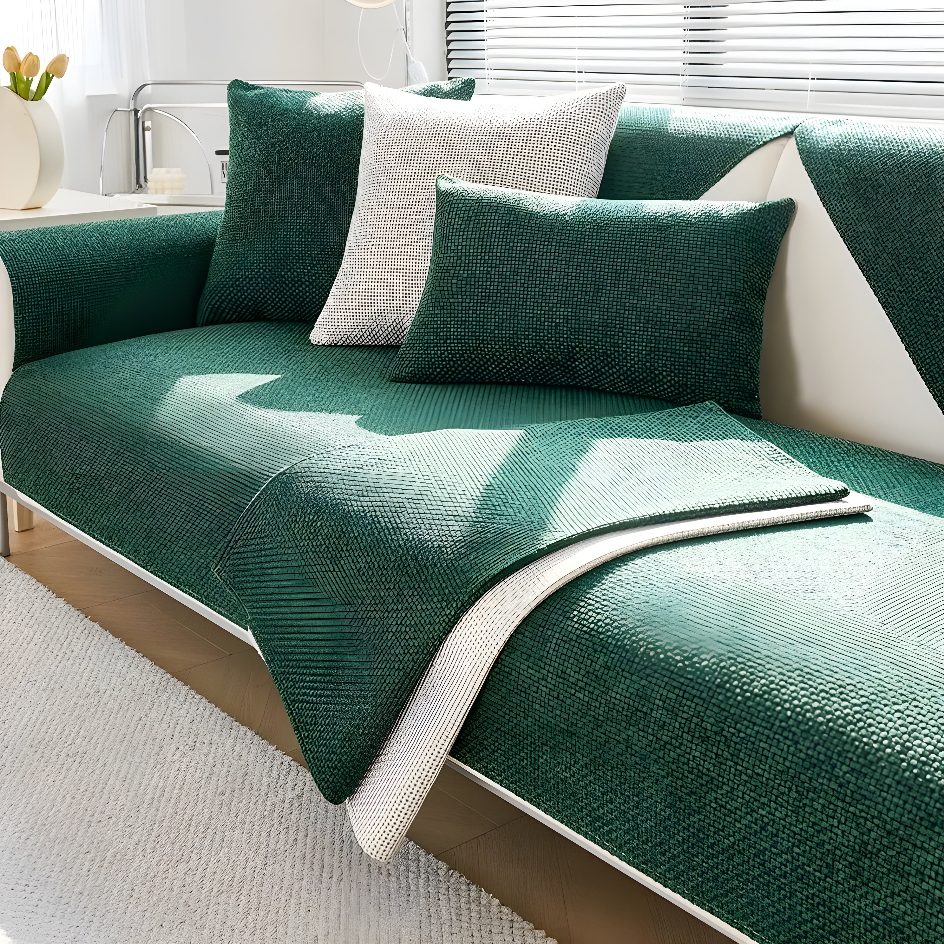Nerina Sofa Cover - Non-Slip Polyester, Nordic Design 7
