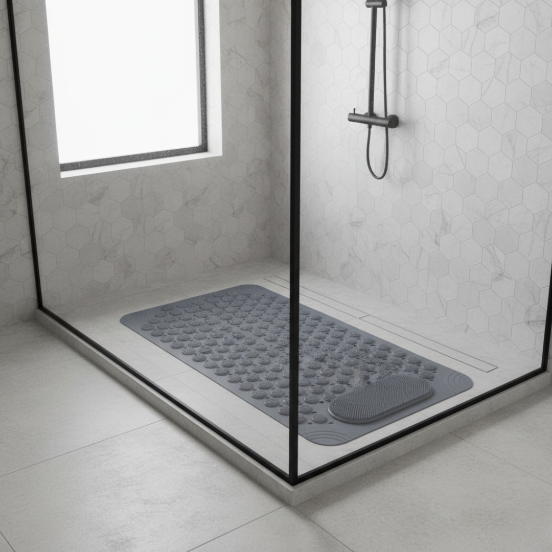 Nerix Shower Mat Non-Slip - Durable PE with Massage Surface and Suction Cups 5
