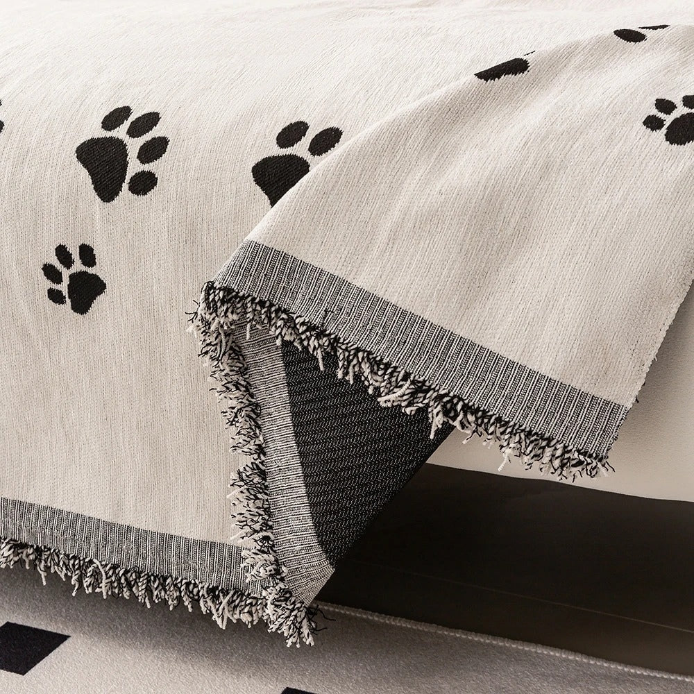 Noble Cat Paw Sofa Cover - Chenille Fabric, Playful Design 4
