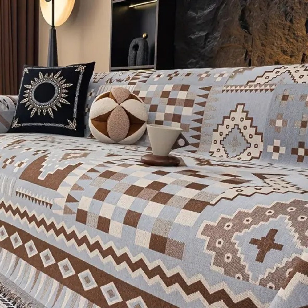 Noble Charm Sofa Cover - Soft Chenille, Ethnic Patterns 5